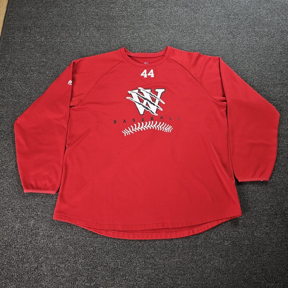 Washington Nationals Majestic Sweatshirt Mens XL Thermal Baseball Mlb Red